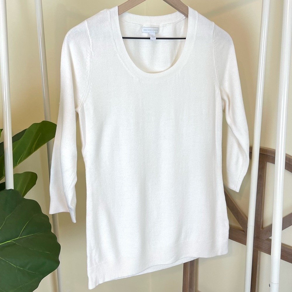 New York & Company cream sweater